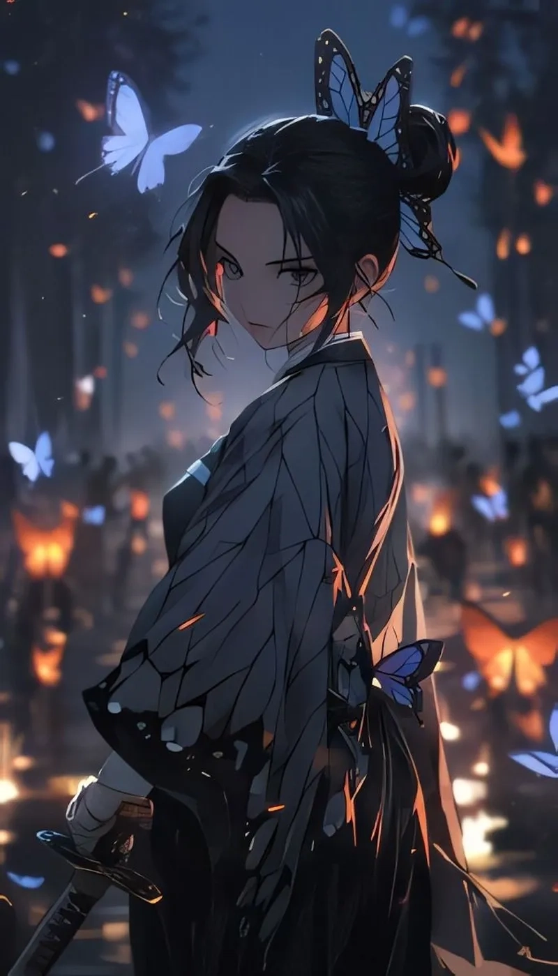 Hình nền anime Shinobu nghệ thuật đậm chất Nhật