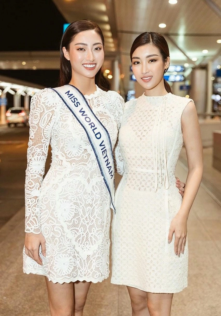 Hoa hậu Đỗ Mỹ Linh và Lương Thùy Linh đọ dáng