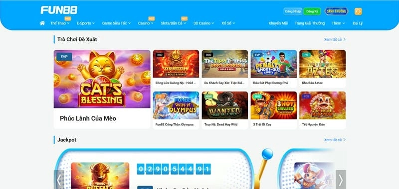 Fun88 - Slot game đa dạng, bonus nhiều, chơi siêu mượt