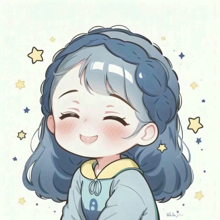Chibi bé gái hoạt hình ngộ nghĩnh đáng yêu