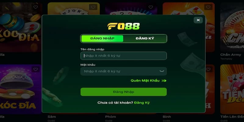 Quy trình trải nghiệm game bài tại nhà cái fo88