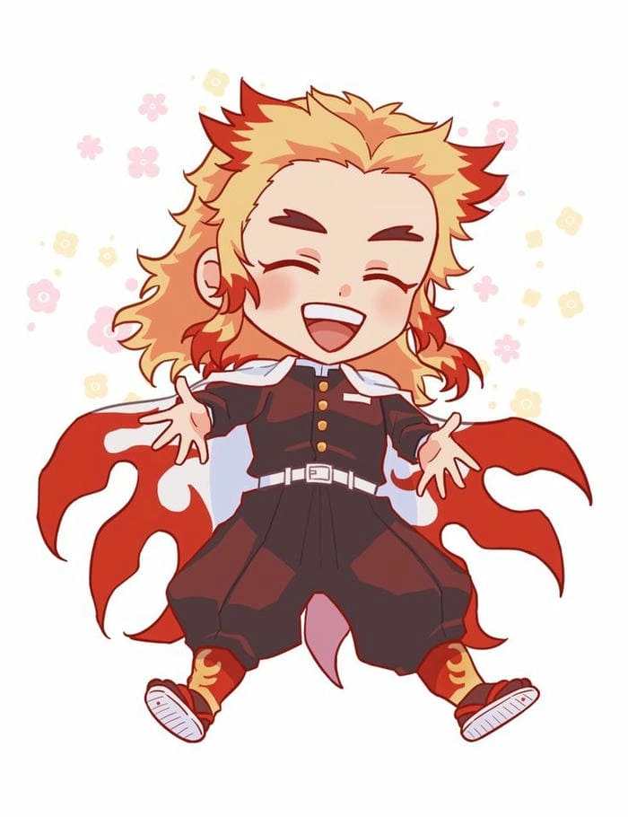 Hình Rengoku chibi đẹp như một bức tranh sống