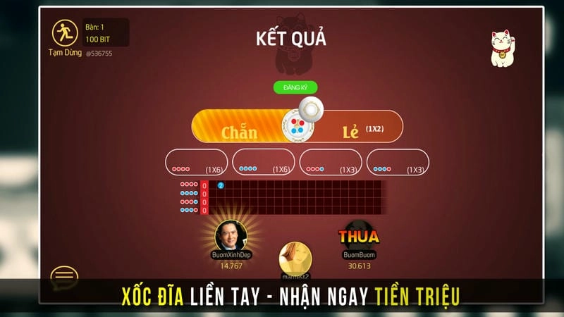  Giao diện xóc đĩa tại nhà cái 8live với đồ họa sống động, dễ chơi.