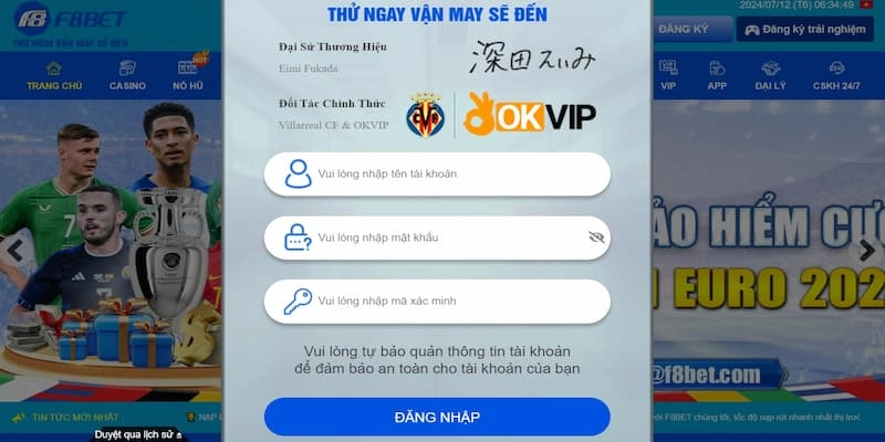 Các bước đăng nhập tại f8bet từ máy tính