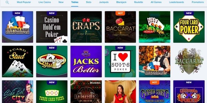 Trò chơi nổi bật tại sảnh casino 789f