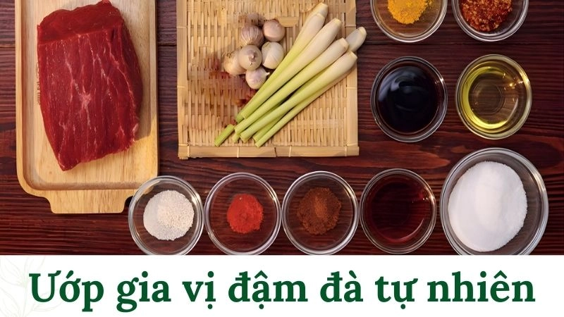 Ướp gia vị đậm đà tự nhiên để làm bò khô