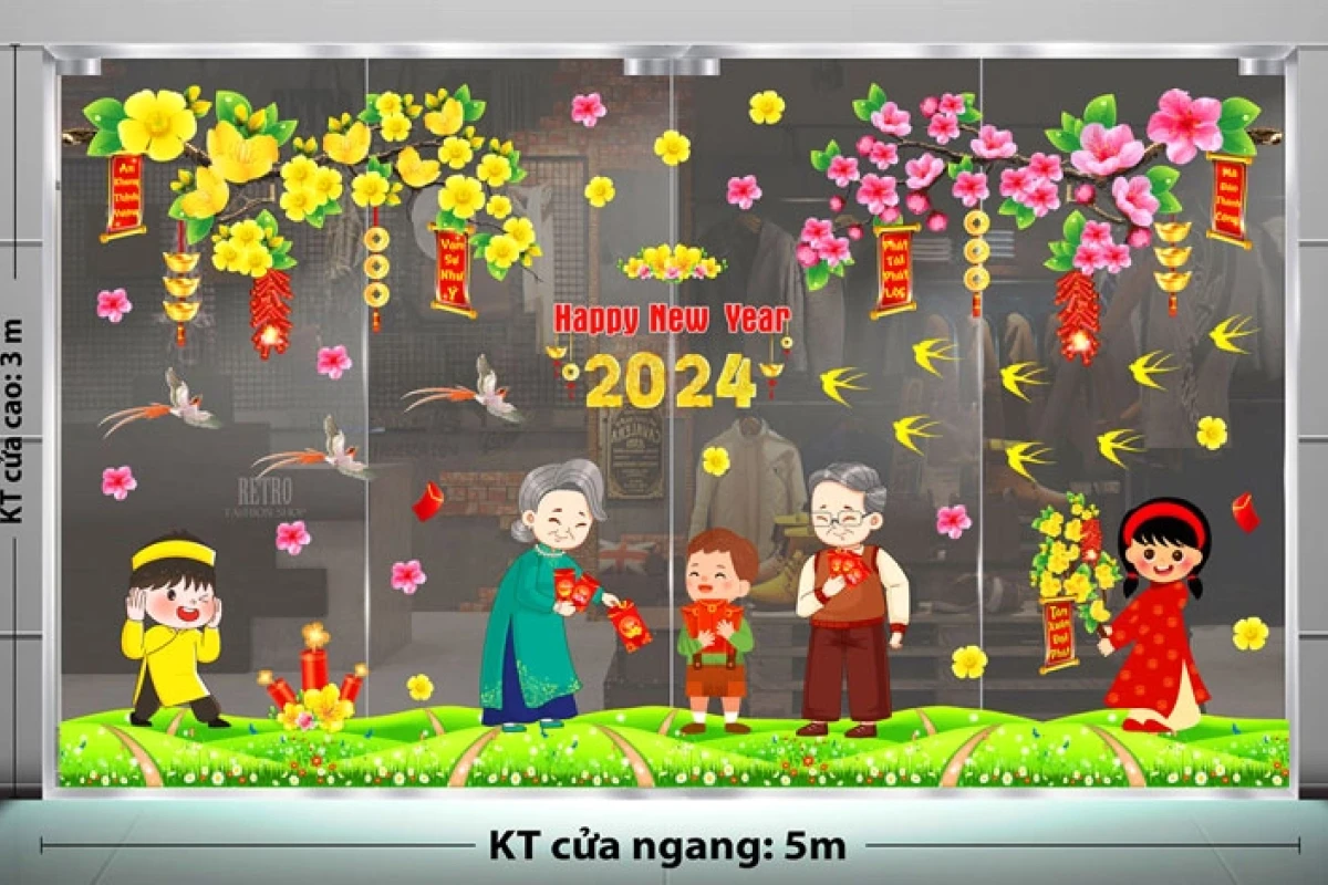 Decal trang trí Tết huyện Phú Xuyên: Mang không khí xuân rộn ràng về nhà