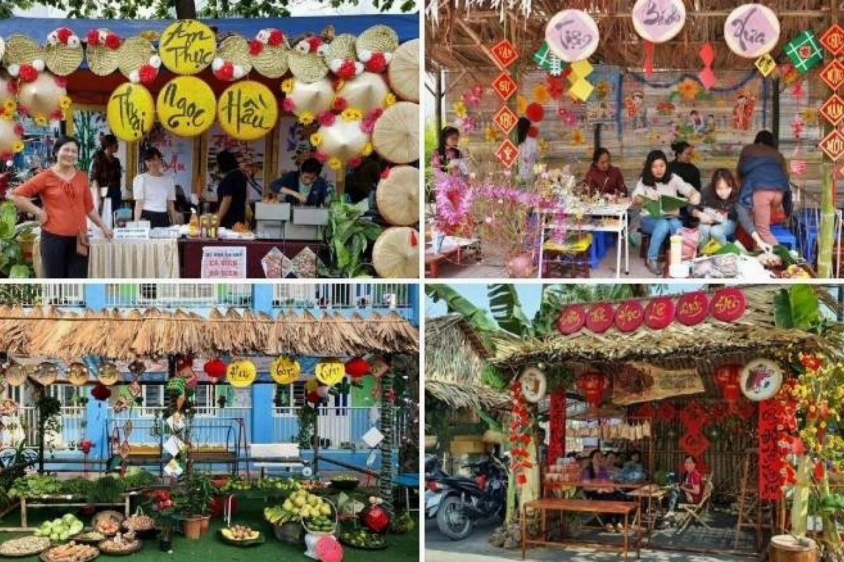 Trang trí Gian hàng Tết 2026: Ý tưởng Độc đáo và Đơn giản