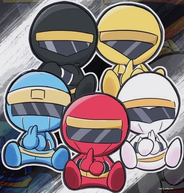 5 Anh Em Siêu Nhân chibi phong cách đội nhóm