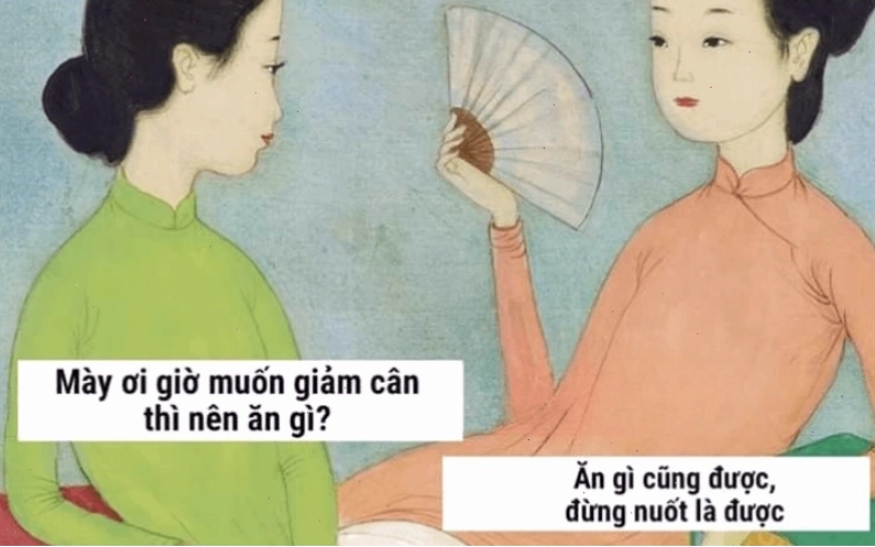 Ảnh chế meme tết hài hước về việc tăng cân ngày xuân