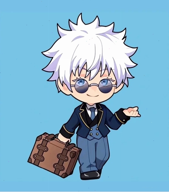 Ảnh Gojo Satoru chibi thể hiện sự tinh nghịch