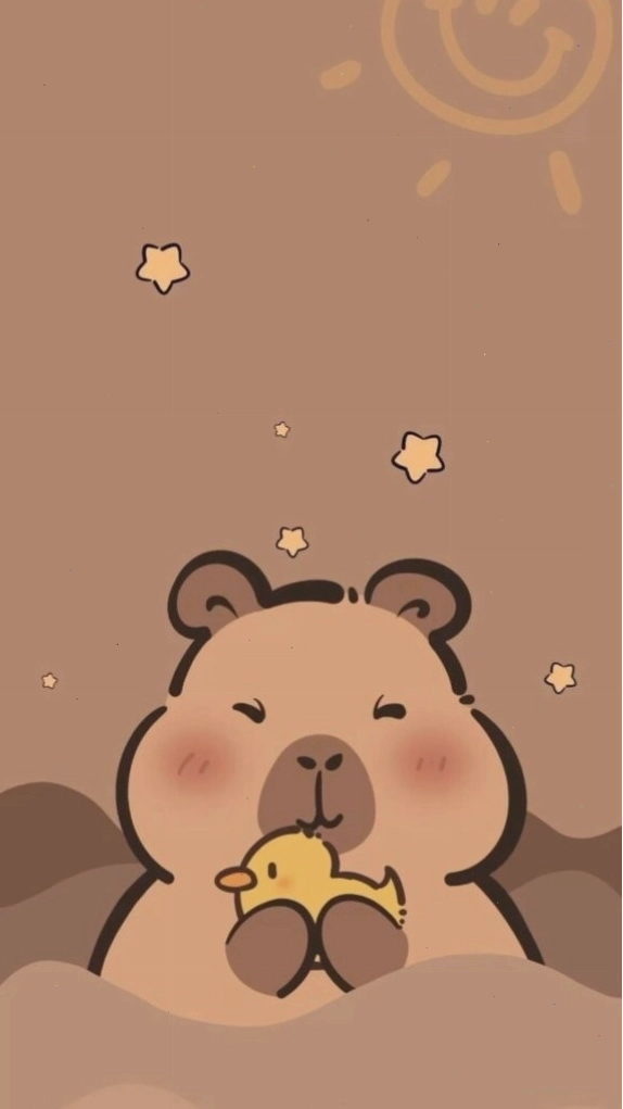 Ảnh meme vô tri Capybara ôm vịt vàng