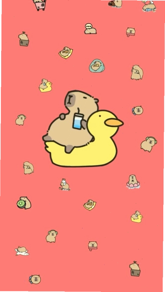 Ảnh meme vô tri Capybara thư giãn trên phao vịt