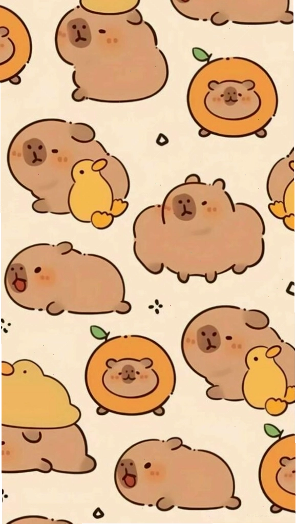 Ảnh meme vô tri đàn Capybara và vịt vàng