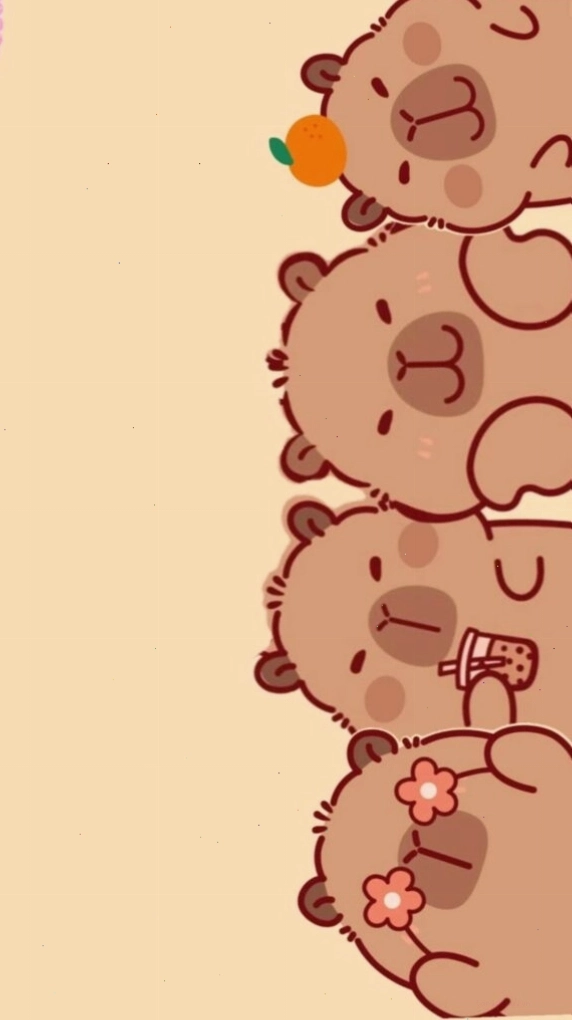 Ảnh meme vô tri với hình ảnh capybara xếp hàng đáng yêu