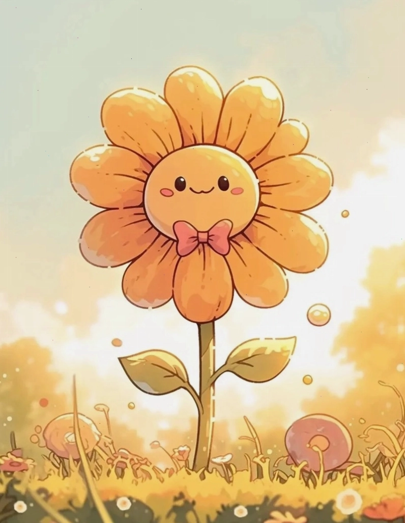 Ảnh nền hoa hướng dương chibi