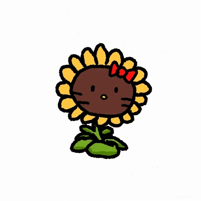 Ảnh nền hoa hướng dương chibi dễ thương
