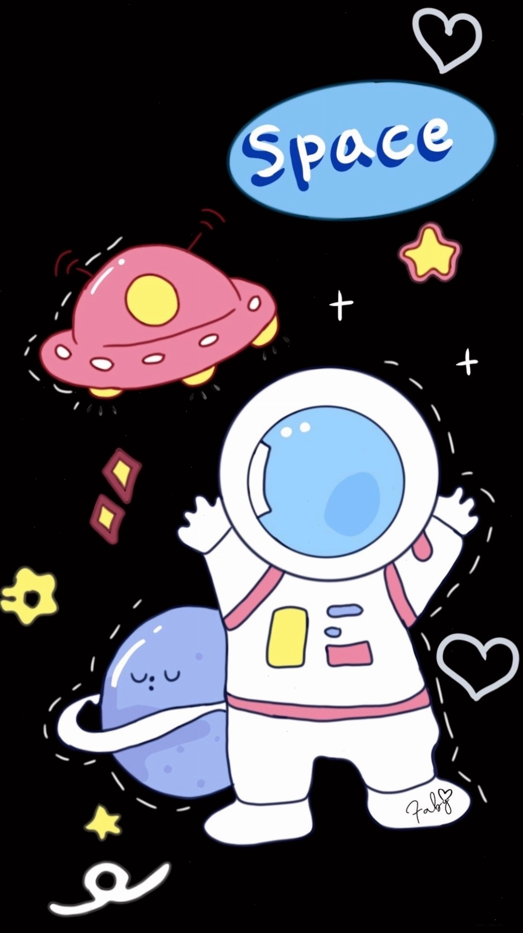 Ảnh nền phi hành gia chibi cute dễ thương