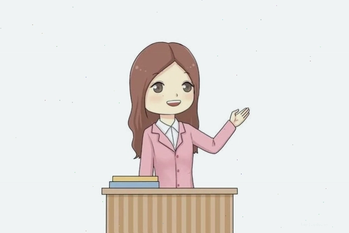 Ảnh vẽ cô giáo chibi với trang phục hiện đại