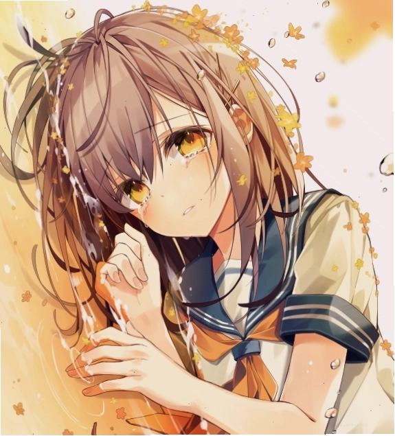 Anime chibi nam cô đơn màu xanh lá