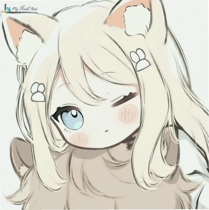 Anime nữ chibi dễ thương đang chơi đùa