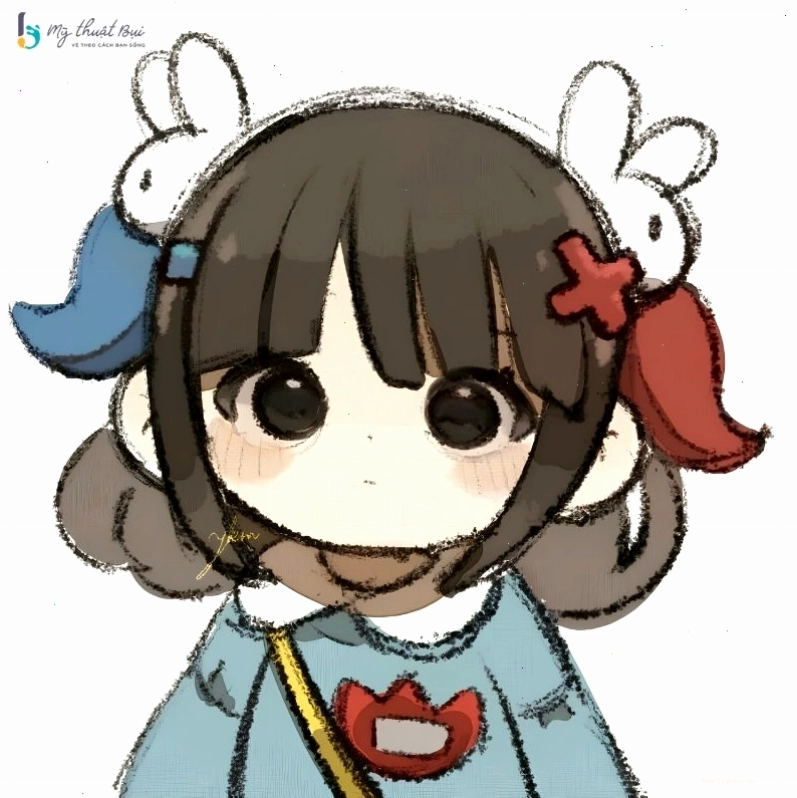 Anime nữ chibi với nét vẽ đơn giản nhưng cuốn hút