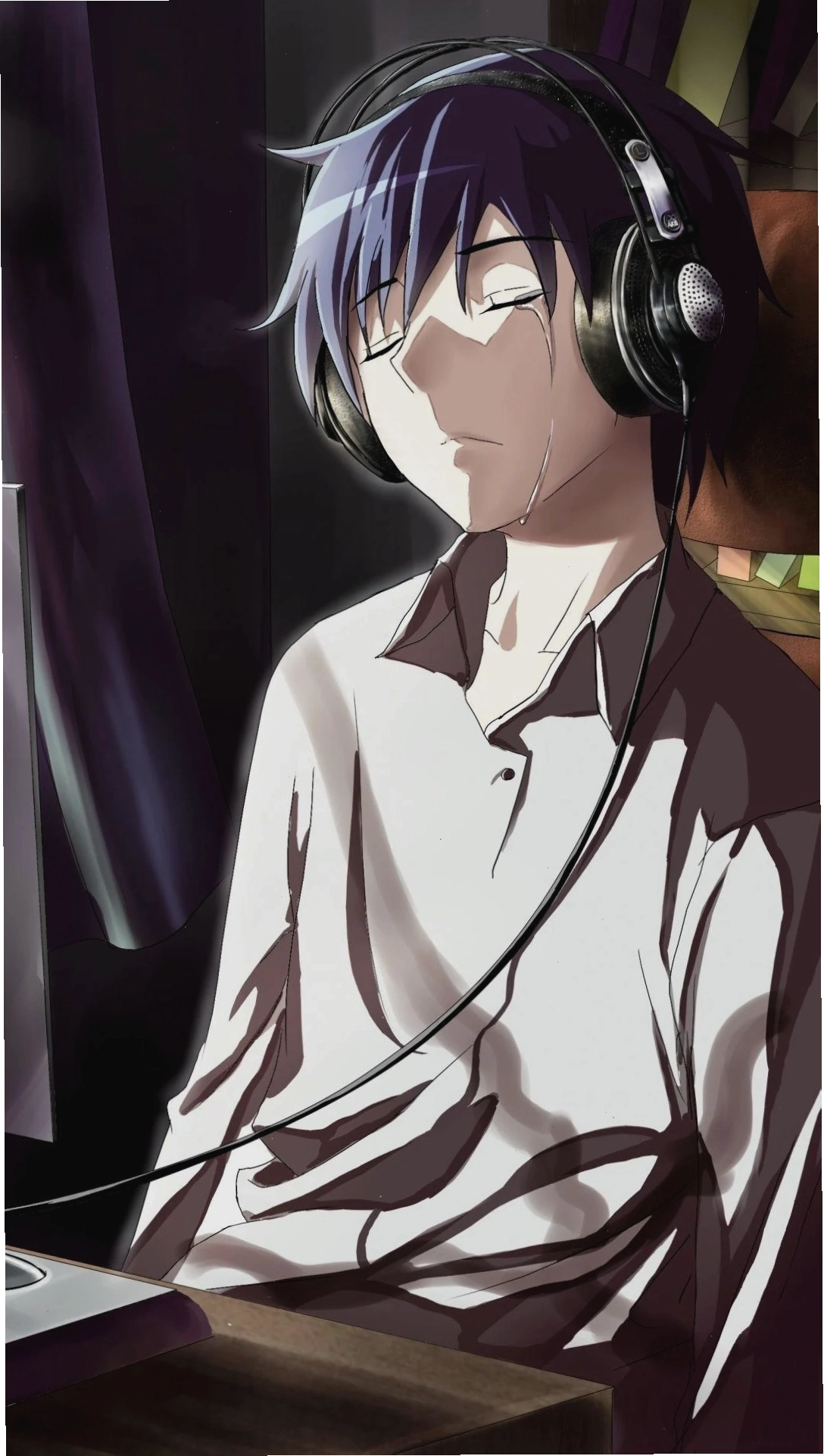 Avatar anime nam buồn với biểu cảm suy tư
