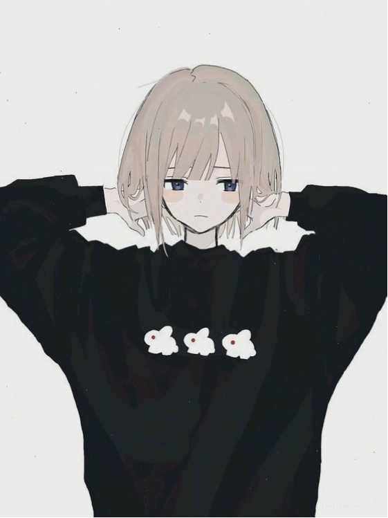 Avatar anime nữ tóc ngắn màu hồng dễ thương