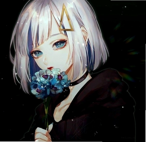 Avatar anime nữ tóc ngắn mờ ảo