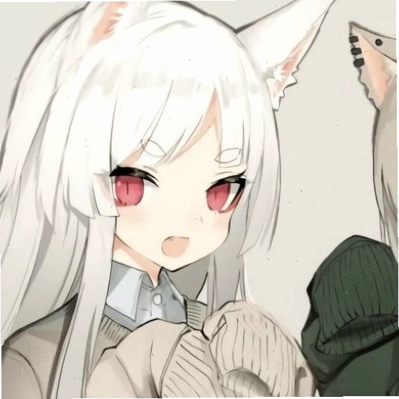 Avatar anime nữ tóc trắng đầy quyến rũ trong tông màu đen trắng