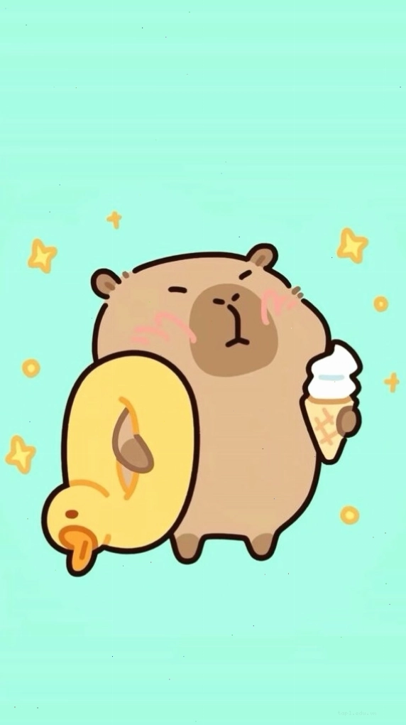 Avatar vô tri cute Capybara cõng vịt vàng