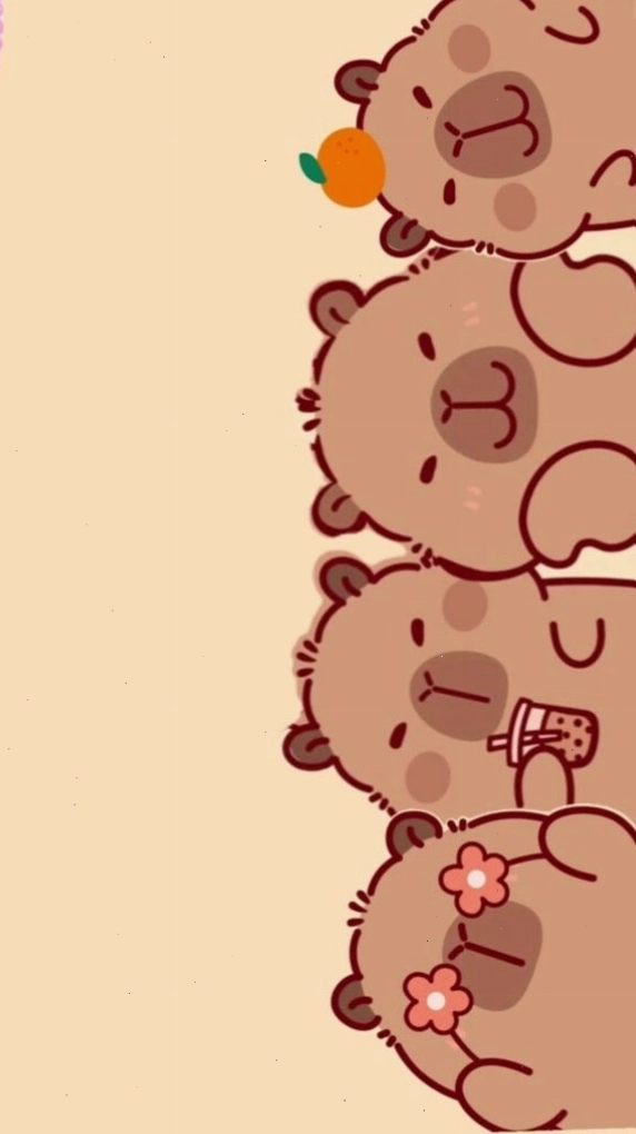 Avatar vô tri cute hình ảnh Capybara xếp hàng đáng yêu