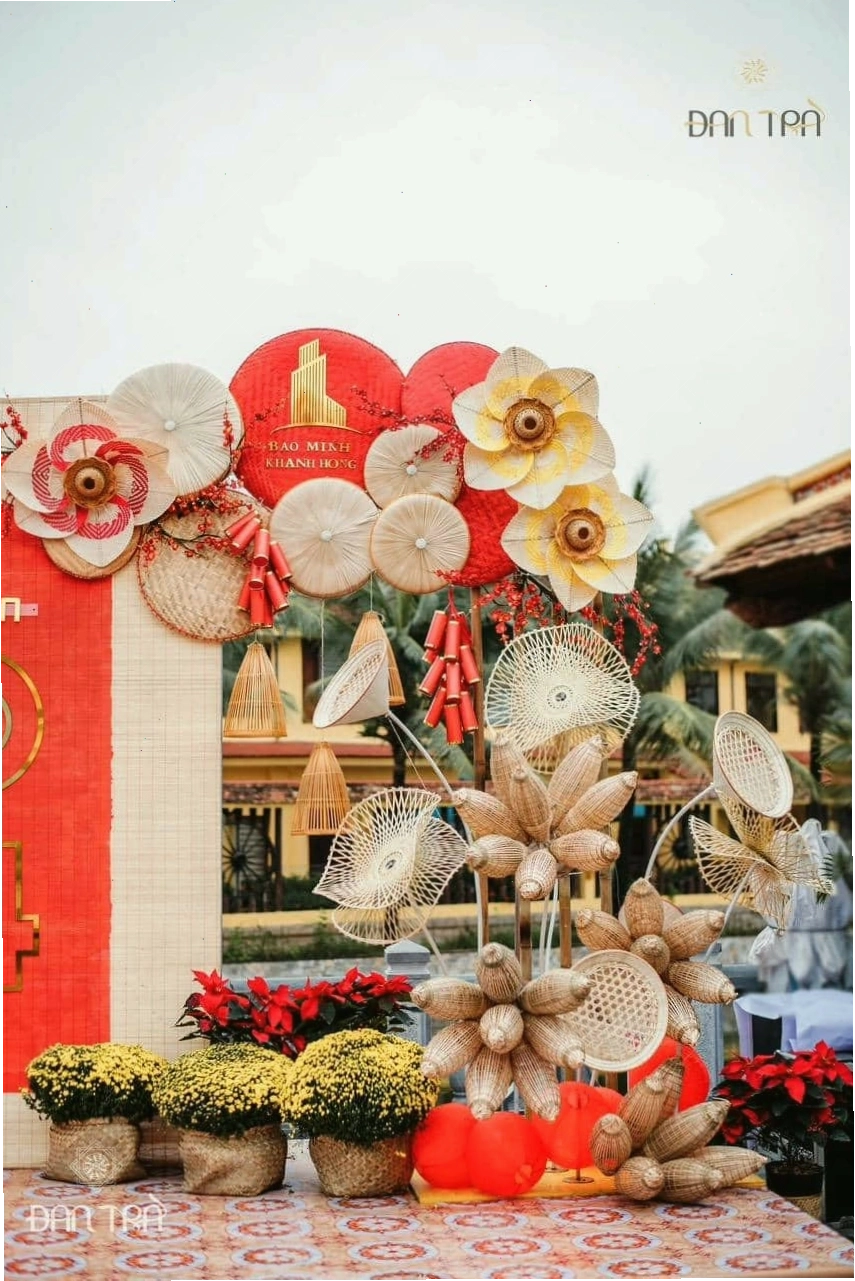 Background trang trí Tết với các họa tiết truyền thống