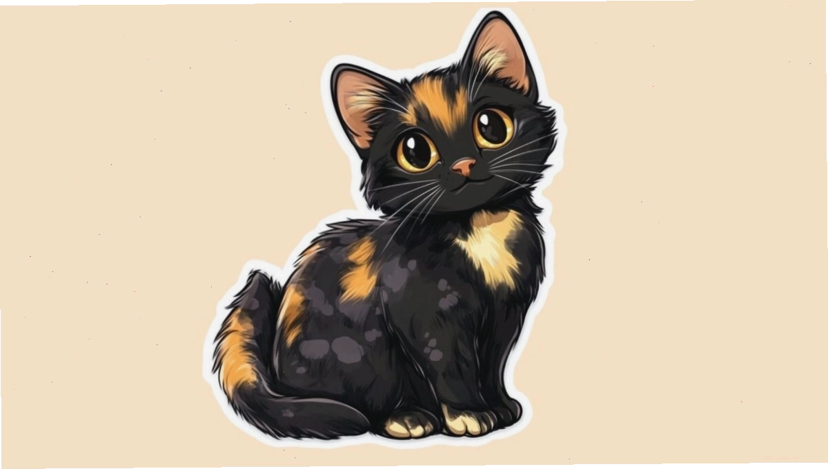 Biểu cảm ngạc nhiên của hình mèo chibi