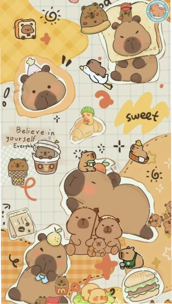 Bộ đôi Capybara vô tri cùng nhau khởi đầu ngày mới, thích hợp làm avatar đôi hài hước