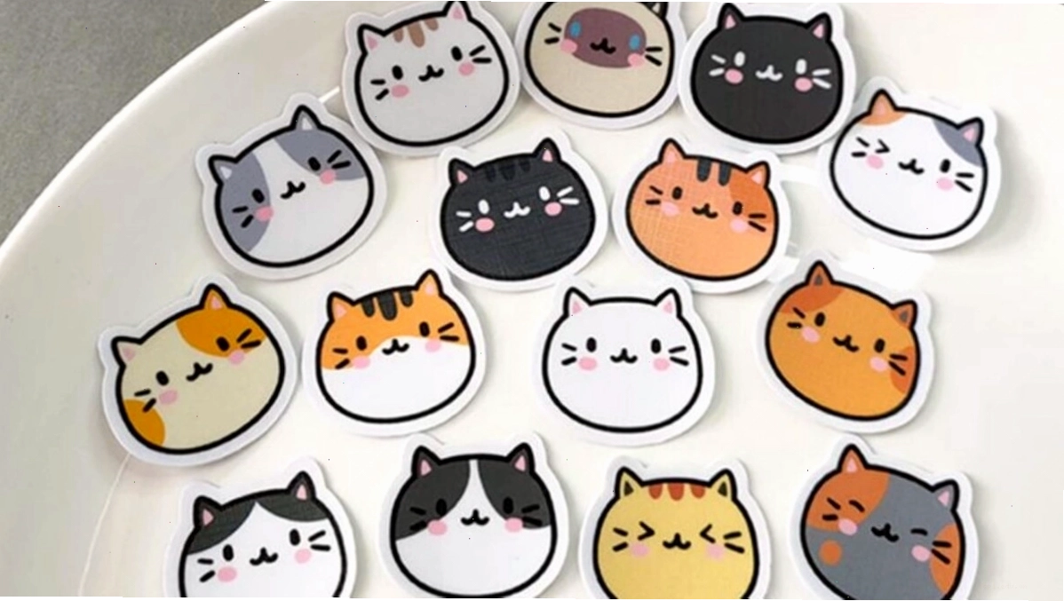 Bộ sưu tập sticker hình mèo chibi đa dạng
