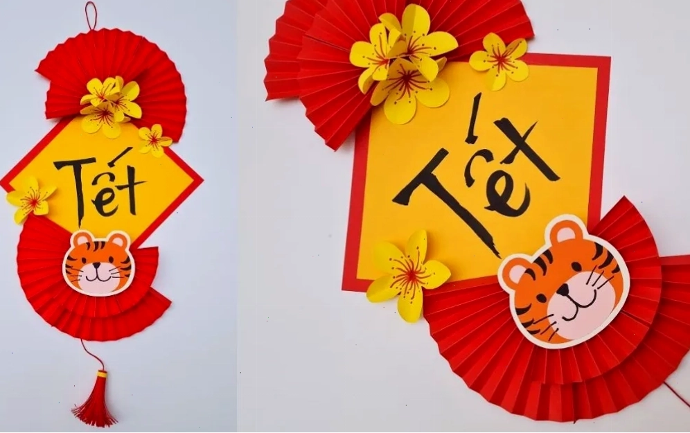 Cách trang trí Tết bằng đồ handmade và câu đối đỏ