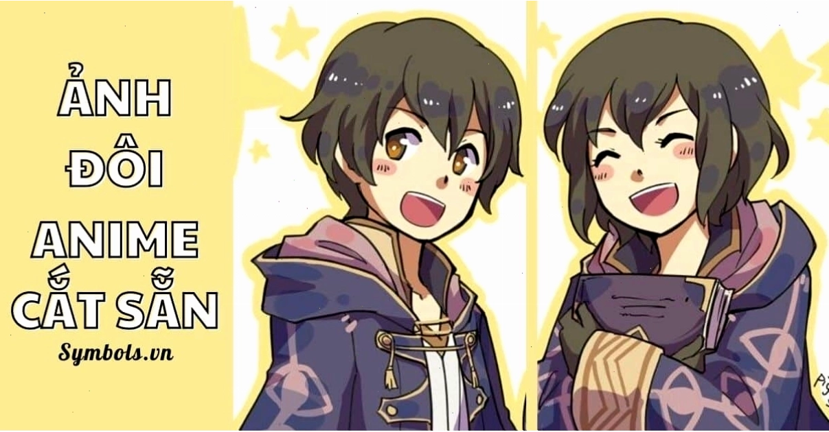 Cặp đôi anime dễ thương nắm tay nhau