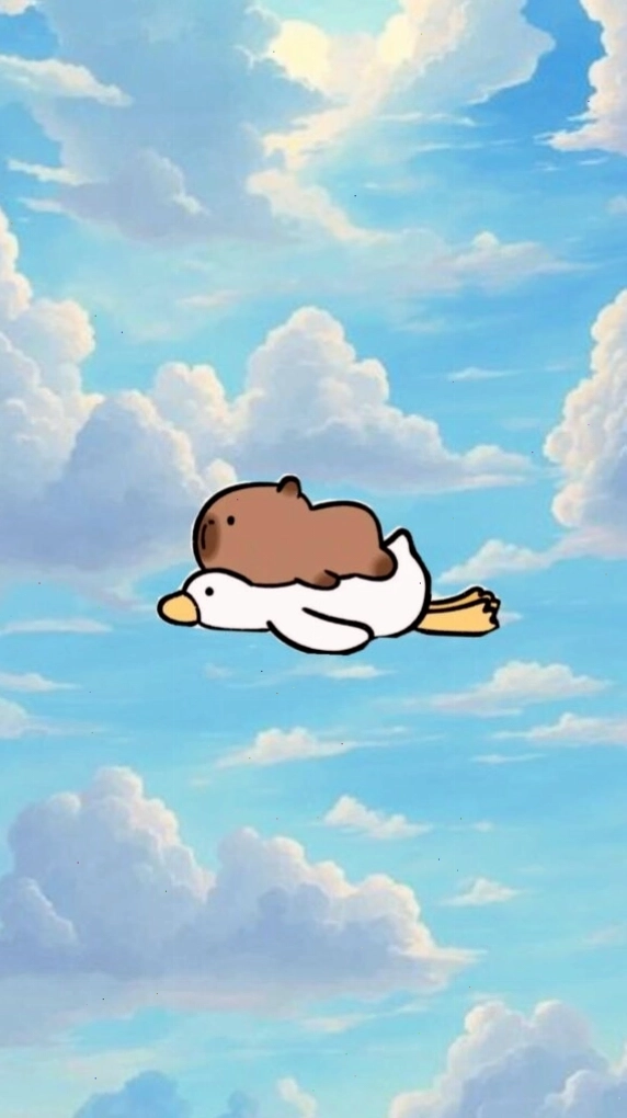 Capybara lướt mây trắng, vô tư giữa trời