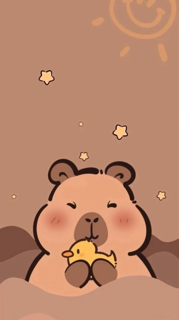 Capybara ôm chú vịt vàng với vẻ mặt đơ, một hình ảnh avatar hài hước bất ngờ