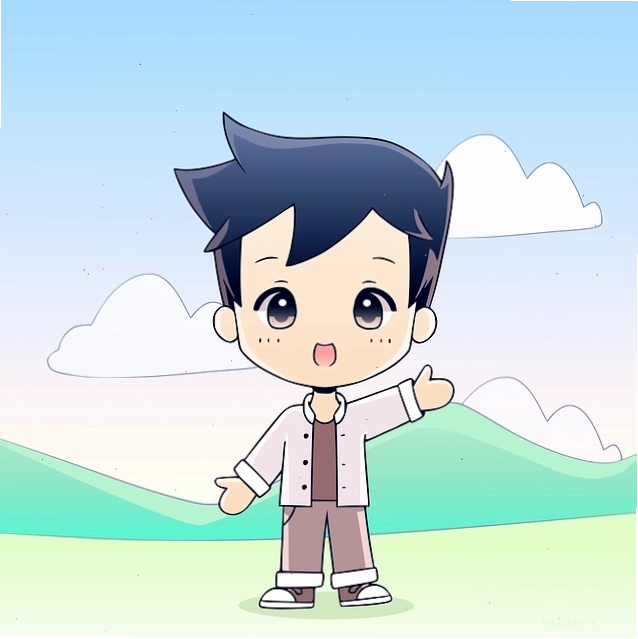 Cậu bé chibi với nét vẽ hoạt hình ngộ nghĩnh