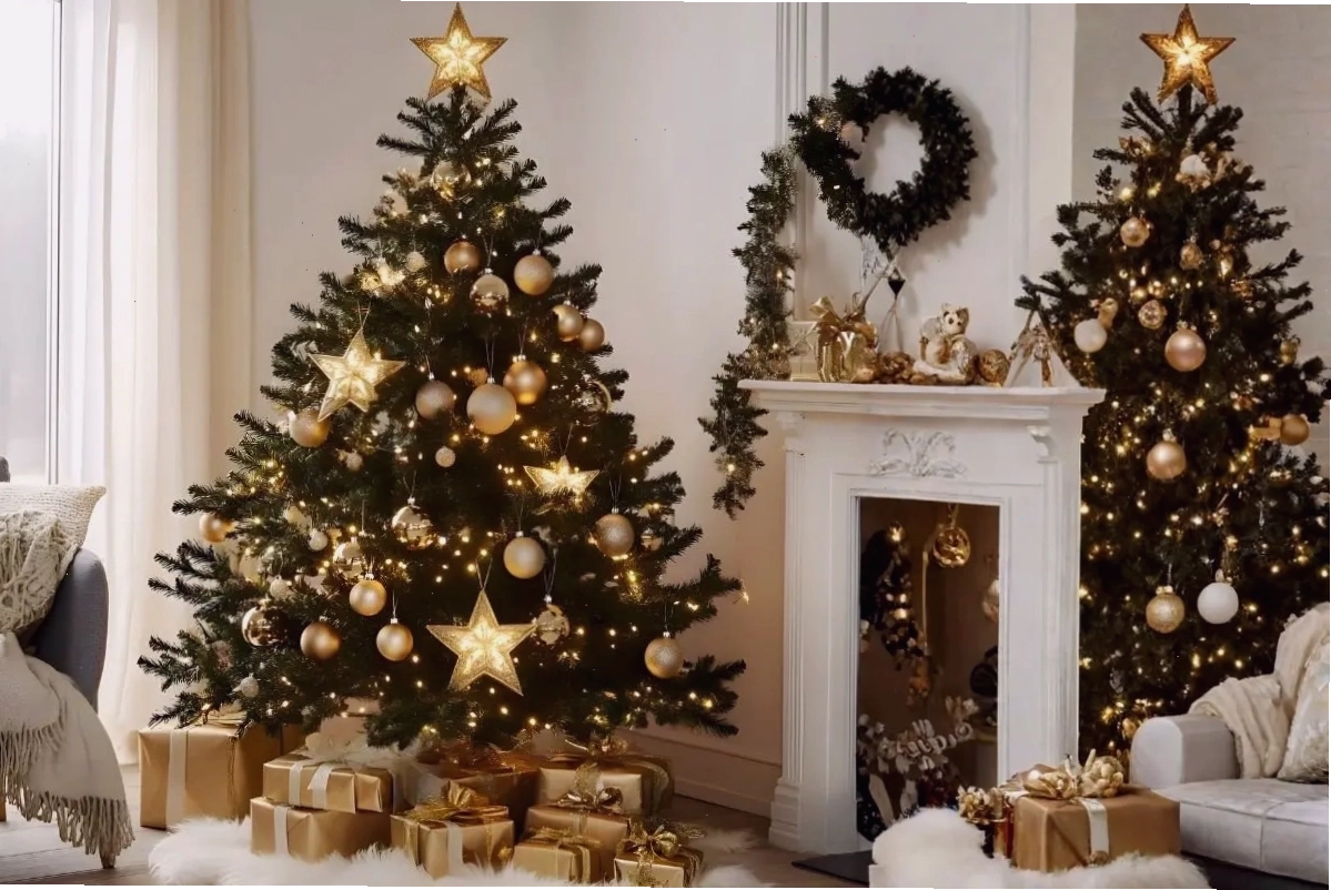 Cây thông Noel được trang trí với đèn LED an toàn và các phụ kiện không sắc nhọn