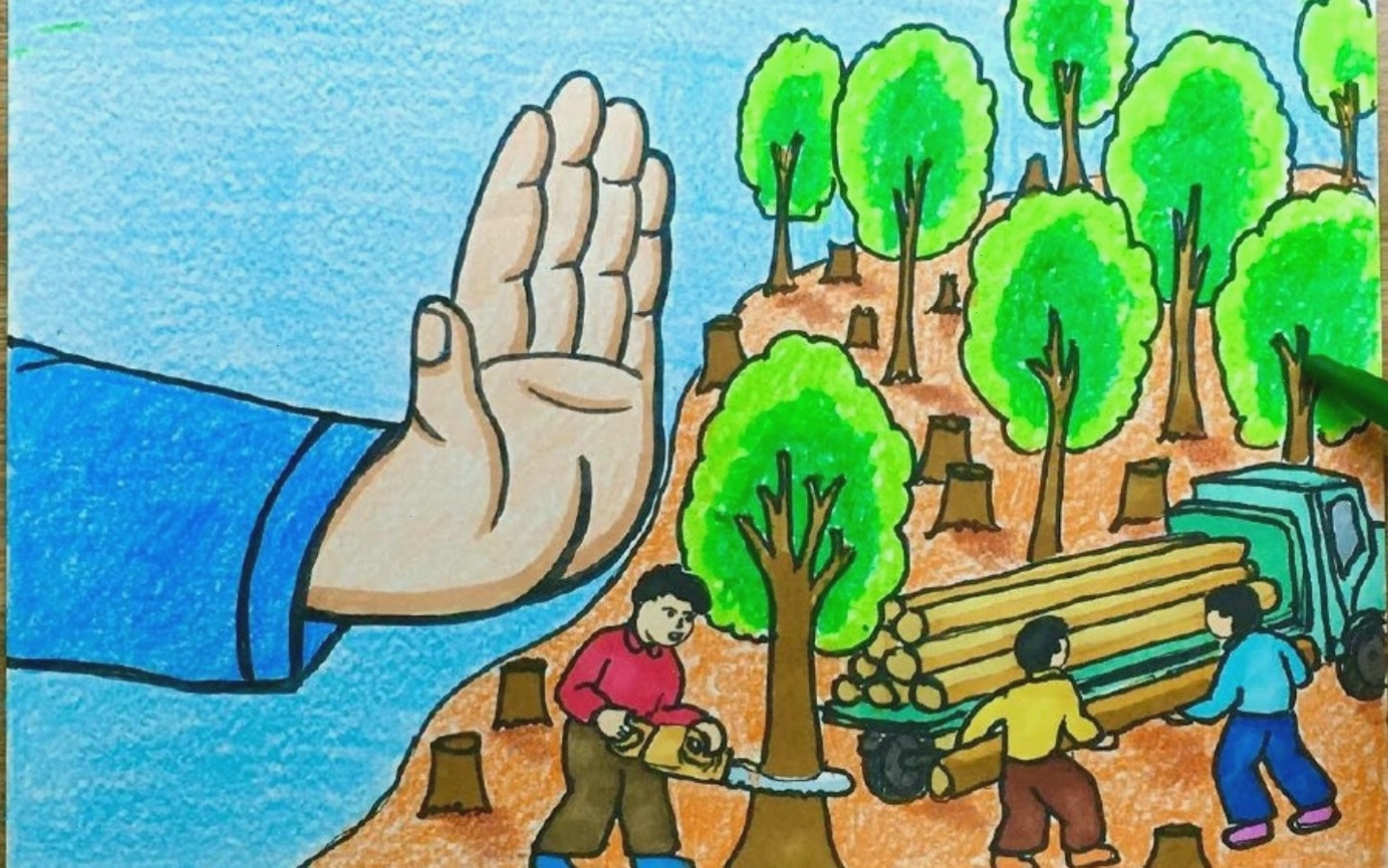 Chấm dứt hành động hủy hoại môi trường qua tranh vẽ