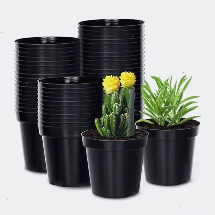 Chậu nhựa trồng cây cảnh màu nâu giả đá, kích thước lớn