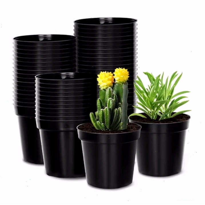 Chậu nhựa trồng cây cảnh màu xanh lá cây, có họa tiết nổi