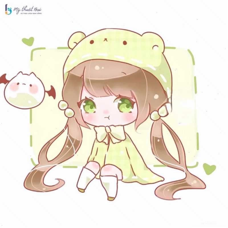 Chibi nữ với cặp kính dễ thương