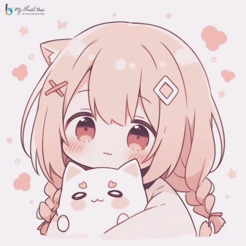 Chibi nữ với trang phục học sinh và cặp sách