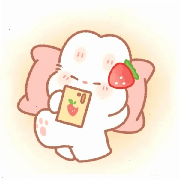 Chú thỏ con chibi đang nằm nghỉ ngơi đáng yêu