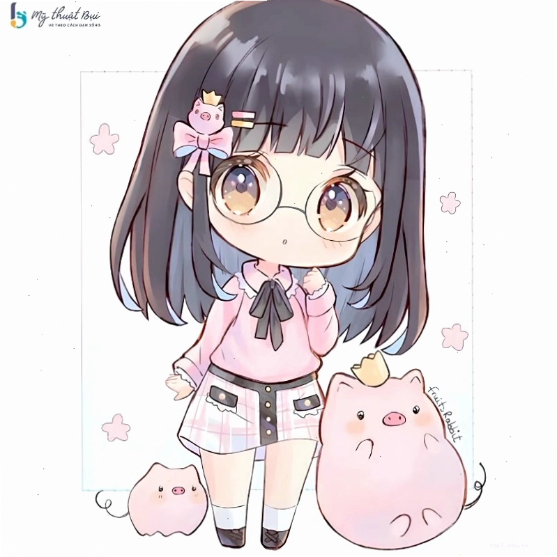 Cô bé chibi đang đọc sách