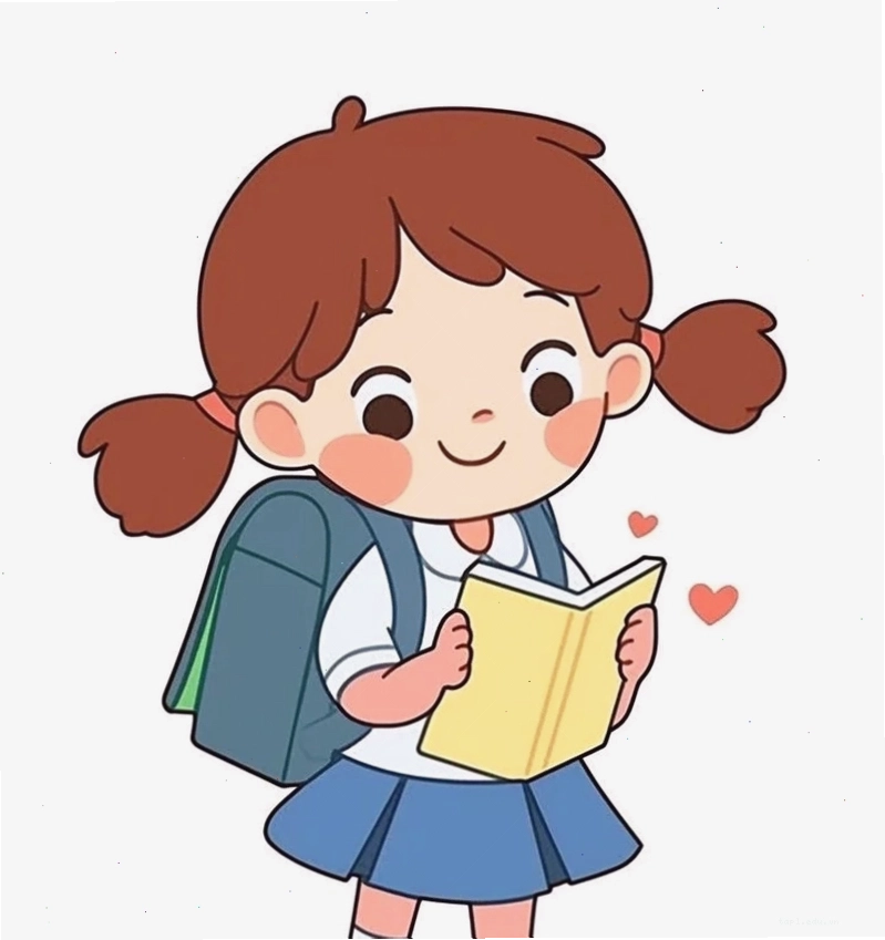 Cô bé học sinh chibi với nụ cười tươi tắn trong bộ đồng phục